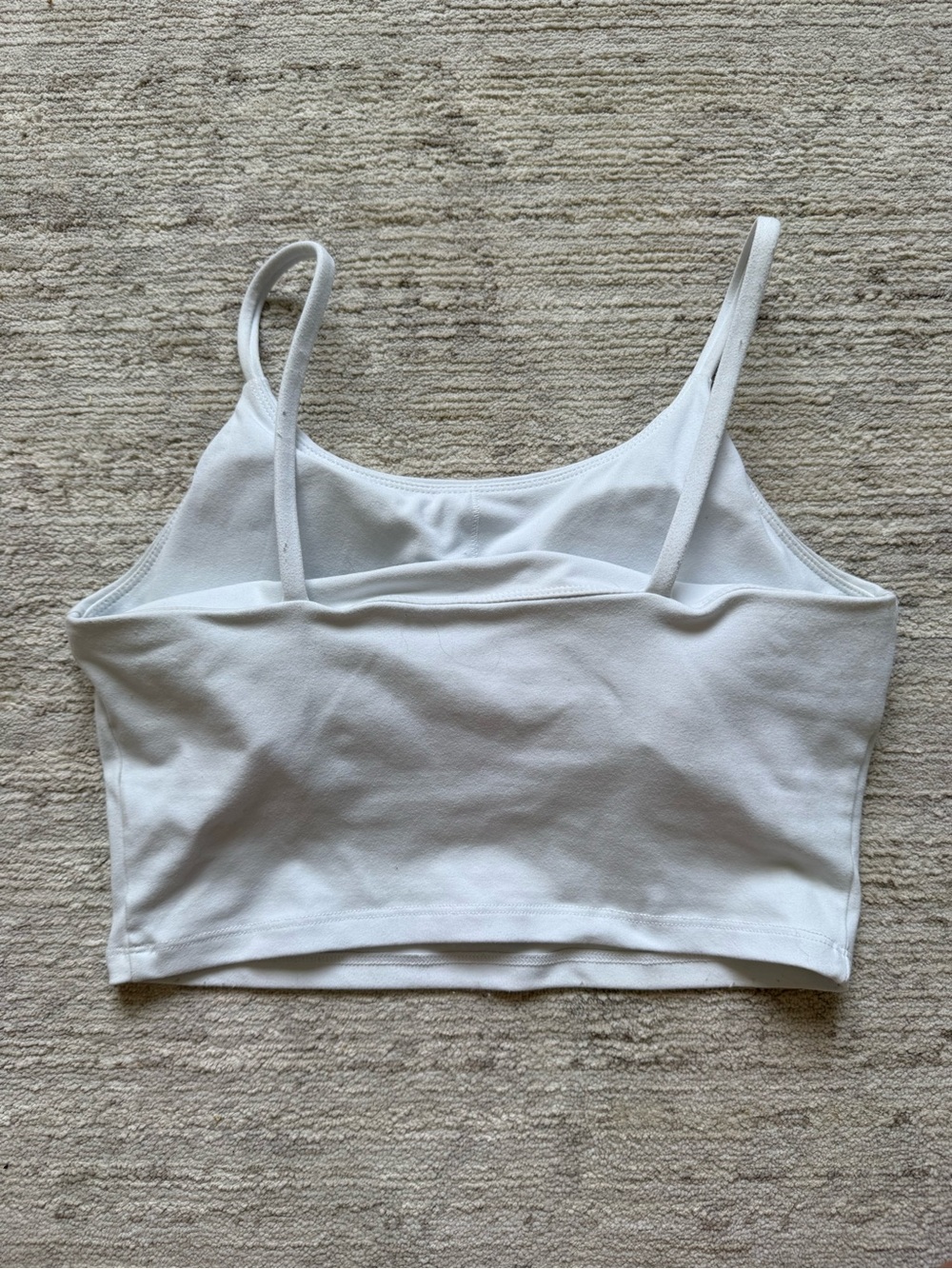 Essential White Cropped Tank Top with Built in Bra - Picture 4 of 4